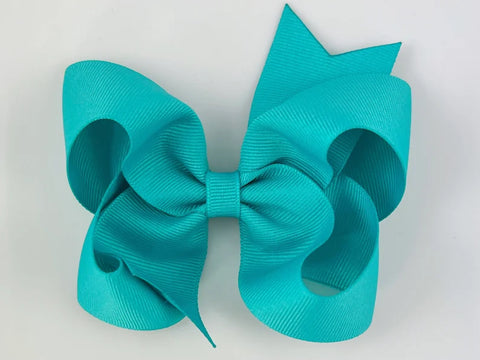 teal blue hair bow