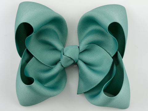 blue green hair bow