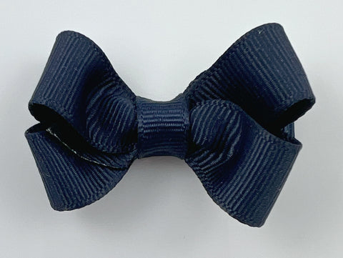 small navy blue 2 inch baby hair bow