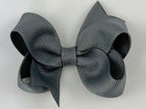 charcoal dark gray baby girl 3 inch hair bow