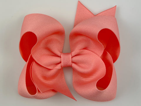 coral hair bow for girls