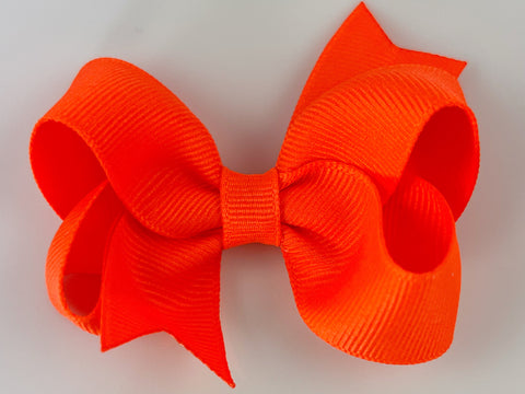 neon orange baby girl 3 inch hair bow
