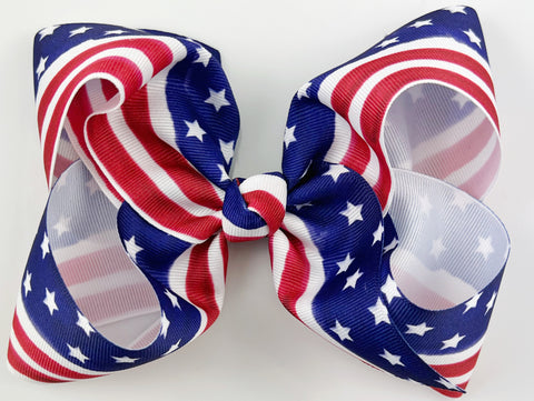 American flag hair bow