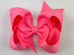 neon pink hair bow for girls
