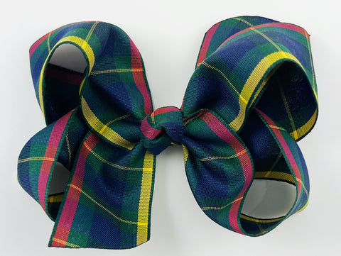 school plaid hair bow