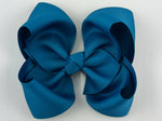 teal blue hair bow