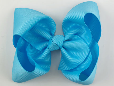 bright blue 5 inch hair bow