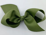 olive green hair bow for girls