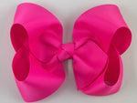 neon pink girls hair bow