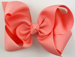 coral hair bow for girls