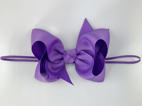 purple 4 inch bow headband for baby girl