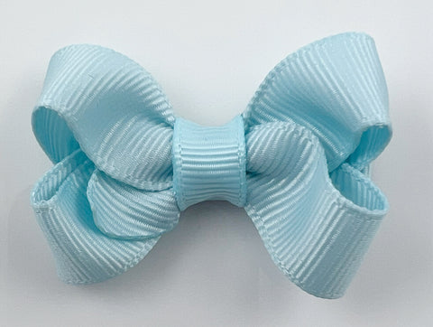 lightest pale blue baby hair bow 2 inch small size