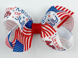 4th of July American flag baby girl 3 inch hair bow