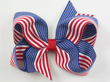 American flag girl's hair bow