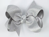 silver 3 inch baby girl hair bows