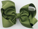 olive green hair bow for girls