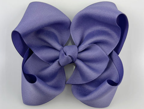 girls hair bows, cute hair bows, large hair bows, big hair bows, fine hair,  thick hair, clips with teeth, barrettes with teeth, hair clips, hair accessories, girls hair accessories, boutique hairbows, handmade hair bows, solid color, ribbon bows, non slip, grosgrain ribbon, 5 inch hair bows, 5” hair bows, extra wide ribbon, knot, knotted center, french lilac, tropic lilac purple