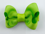 small 2 inch lime green girls hair bow