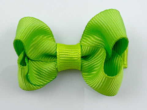 small 2 inch lime green girls hair bow