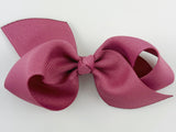 rose mauve pink hair bow for baby girl