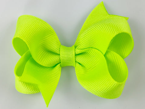 neon green baby girl 3 inch hair bow
