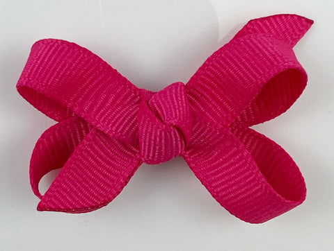 bright pink extra small baby hair bow