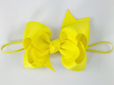 bright yellow baby girl's bow headband