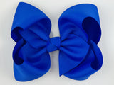 neon blue large 5 inch hair bow