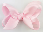light pink satin hair bow