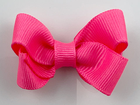 small 2 inch neon pink hair bow