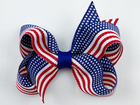 American flag hair bow