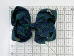 Black and White Plaid 6 inch Hair Bow
