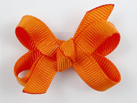 orange baby hair bow / extra small solid color