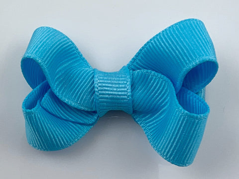 bright teal blue small 2 inch hair bow