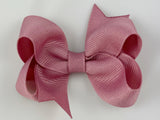 mauve pink baby girl 3 inch hair bow