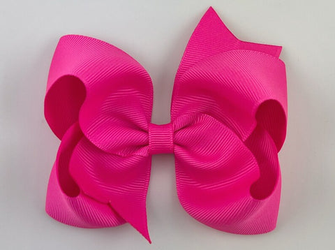 neon pink 4 inch girls hair bow