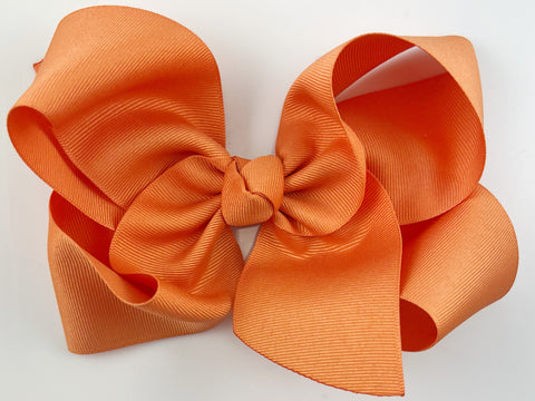 pumpkin orange hair bow for girls