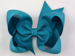 teal blue hair bow