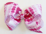 pink tie dye hair bow
