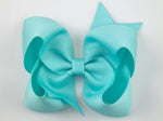 teal blue hair bow