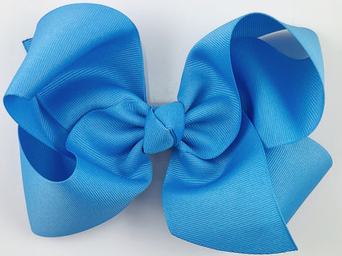 blue big hair bow for girls