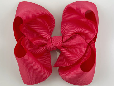 bright pink coral hair bow