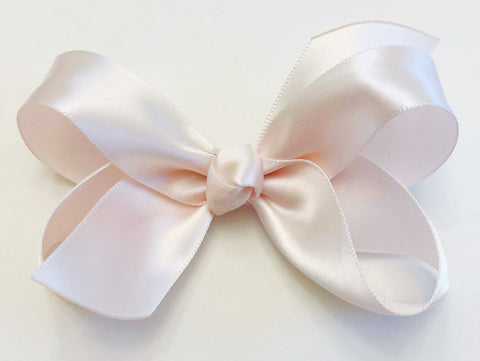 light pink satin hair bow