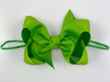green baby bow headband