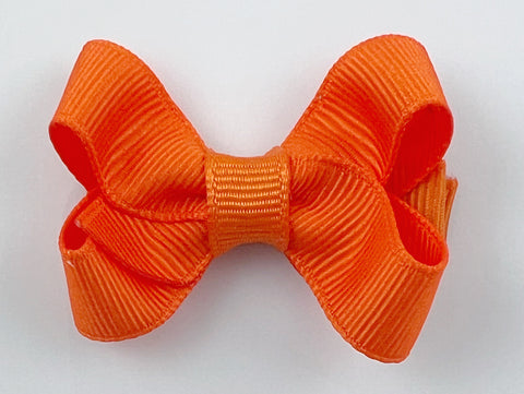 small 2 inch orange baby hair bow