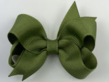 olive green baby girl 3 inch hair bow