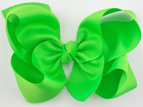 neon green hair bow for girls