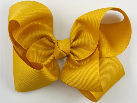 mustard hair bow for girls