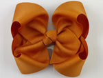 pumpkin spice orange 5 inch hair bow