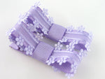 hair bow clips for baby girl purple flowers
